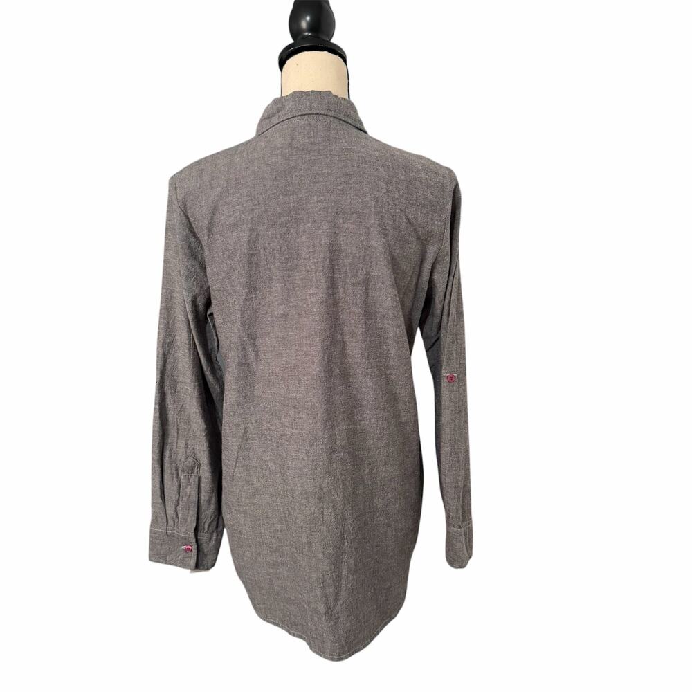 Country Store Womens Gray 100% Cotton Embroidered Halloween Button Down Top Sz M - Picture 3 of 4